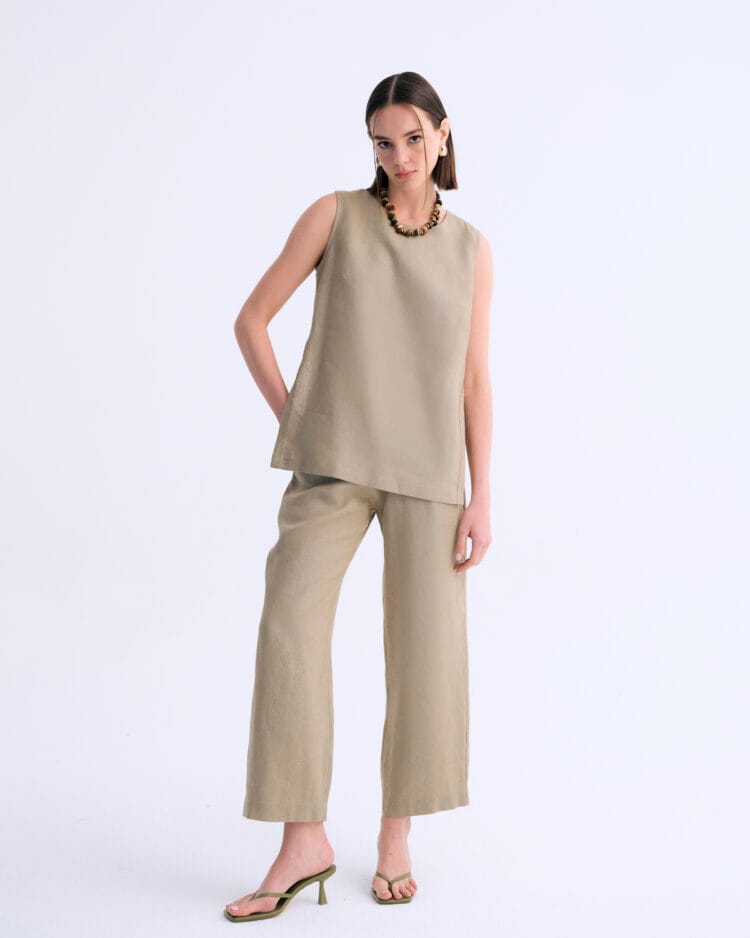 Edge Charm Keten Aksesuar Detaylı Üst