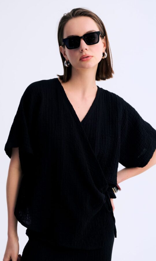 Kruvaze Önden Bağlamalı Üst