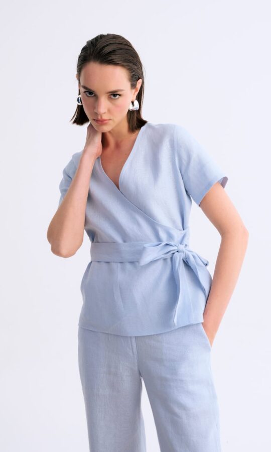 Tied Grace  Kruvaze Keten Bluz