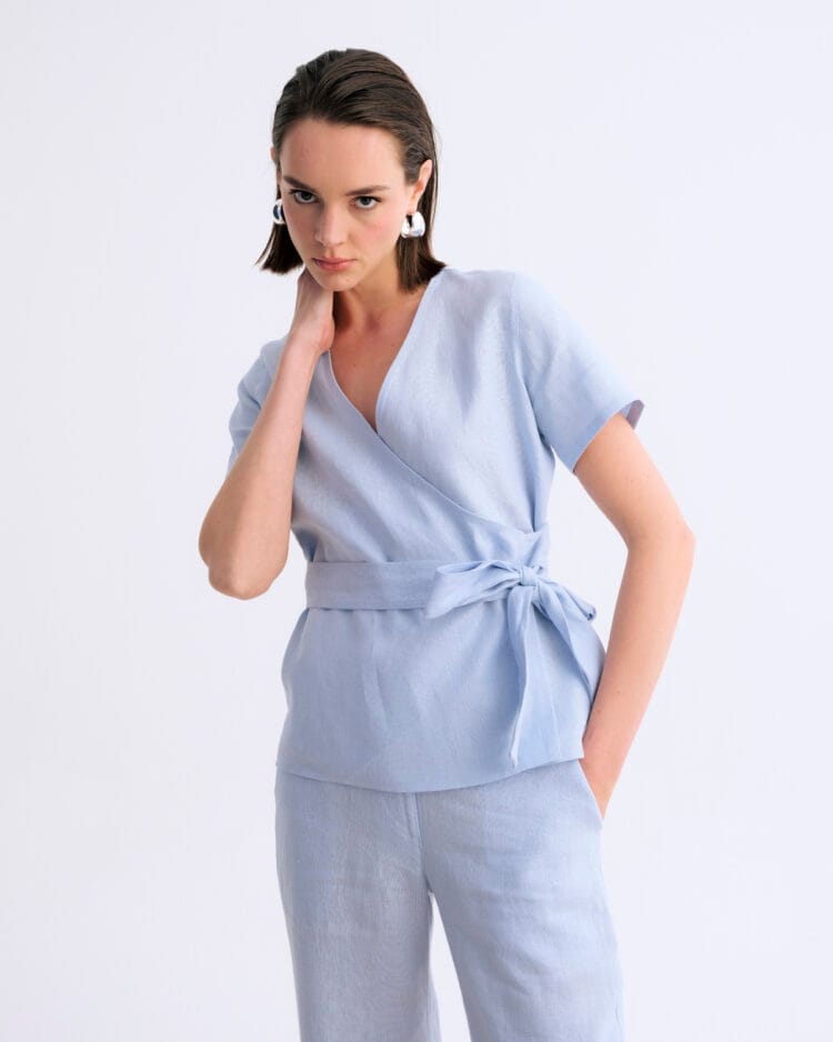 Tied Grace  Kruvaze Keten Bluz